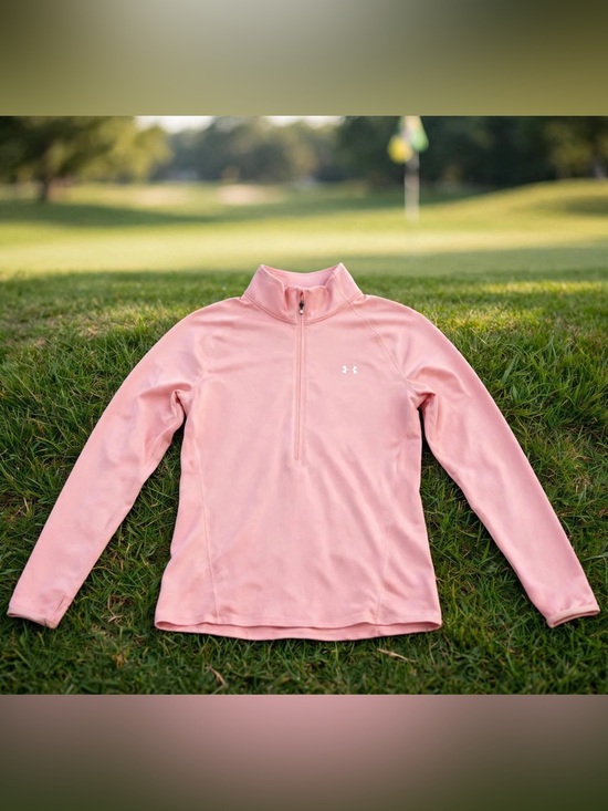 Under Armour Tops - Under Armour Women’s Golf Quarter Zip Pullover L Blush Pink Golf Top NWOT